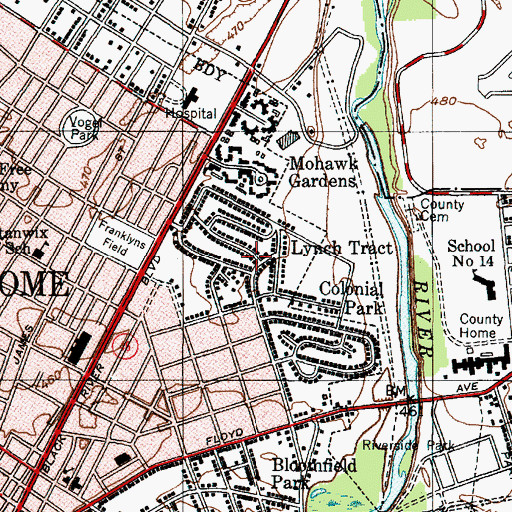 Topographic Map of Lynch Tract, NY