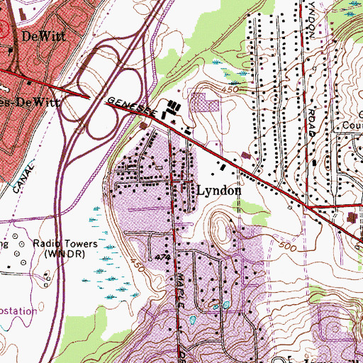 Topographic Map of Lyndon, NY