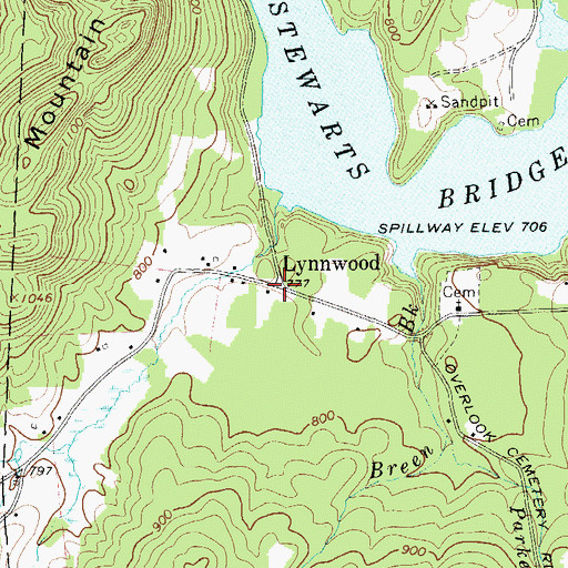 Topographic Map of Lynnwood, NY