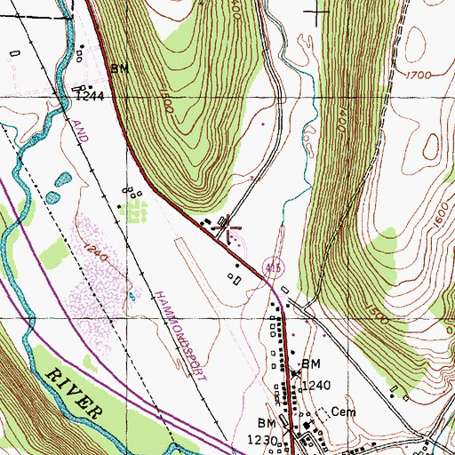 Topographic Map of Lyon Hollow, NY