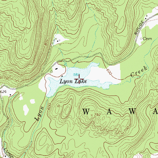 Topographic Map of Lyon Lake, NY