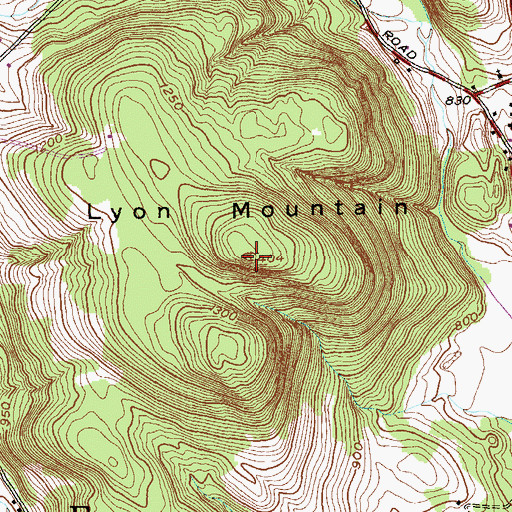 Topographic Map of Lyon Mountain, NY