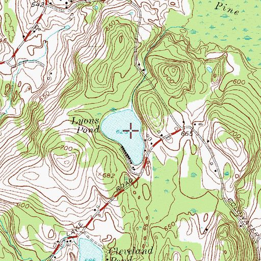 Topographic Map of Lyons Pond, NY