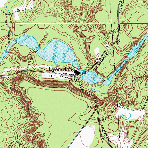 Topographic Map of Lyonsdale, NY