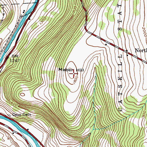 Topographic Map of Maben Hill, NY