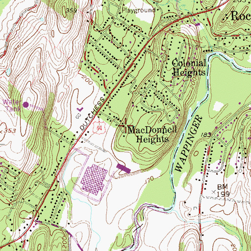 Topographic Map of MacDonnell Heights, NY