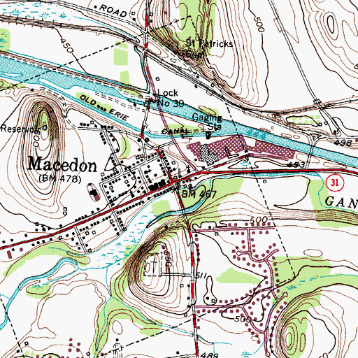 Topographic Map of Macedon, NY