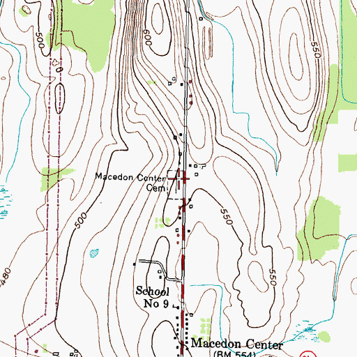 Topographic Map of Macedon Center Cemetery, NY