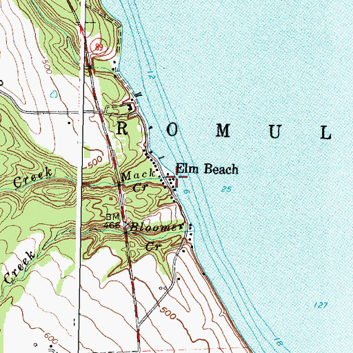 Topographic Map of Mack Creek, NY