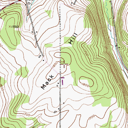 Topographic Map of Mack Hill, NY