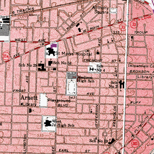 Topographic Map of Madison High School, NY