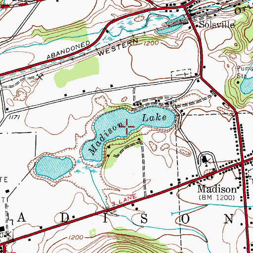 Topographic Map of Madison Lake, NY