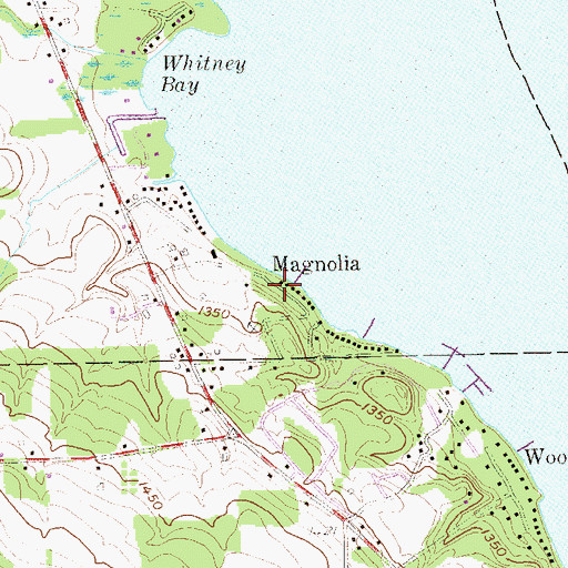 Topographic Map of Magnolia, NY