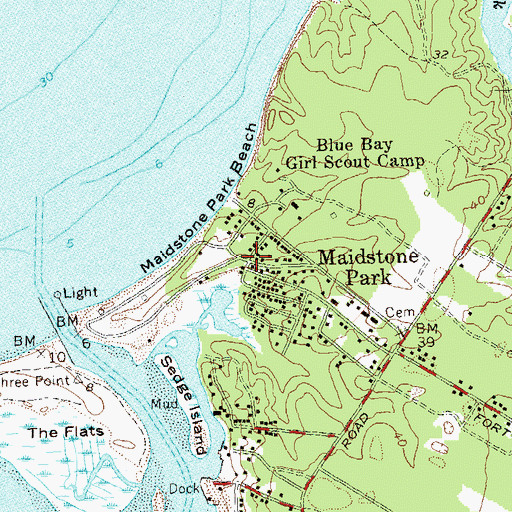 Topographic Map of Maidstone Park, NY