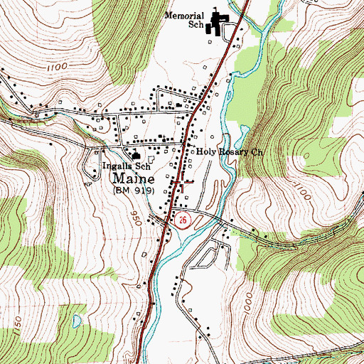 Topographic Map of Maine, NY