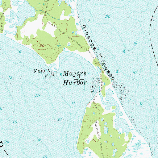 Topographic Map of Majors Harbor, NY