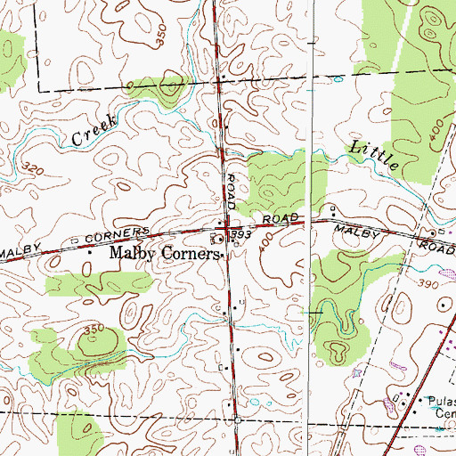Topographic Map of Malby Corners, NY