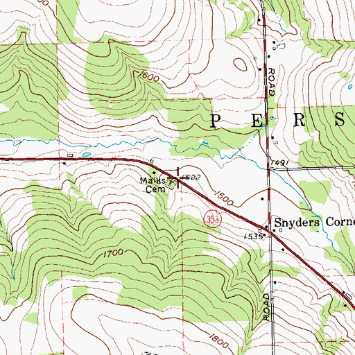 Topographic Map of Malks Cemetery, NY
