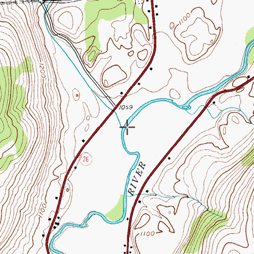 Topographic Map of Mallory Brook, NY