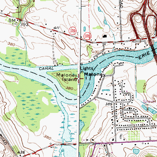 Topographic Map of Maloney Island, NY