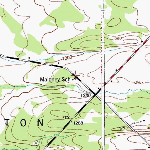 Topographic Map of Maloney School (historical), NY