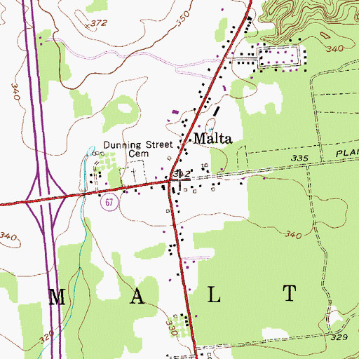 Topographic Map of Malta, NY