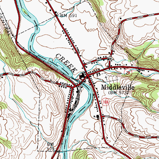 Topographic Map of Maltanner Creek, NY