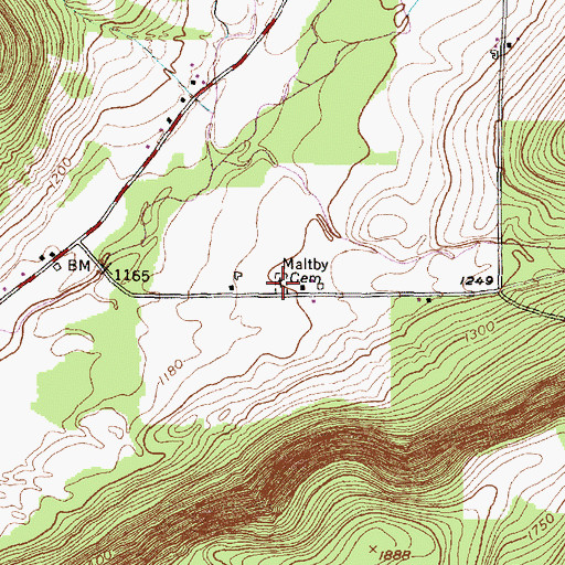 Topographic Map of Maltby Cemetery, NY