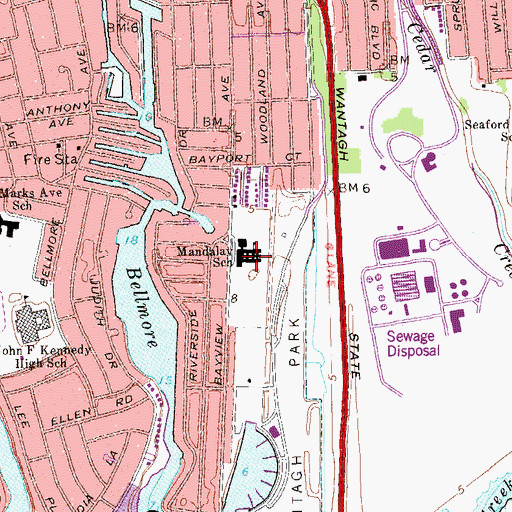 Topographic Map of Manadalay School, NY
