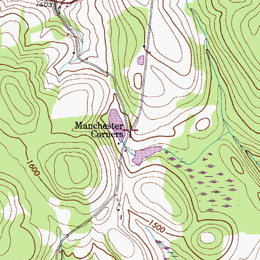 Topographic Map of Manchester Corners, NY