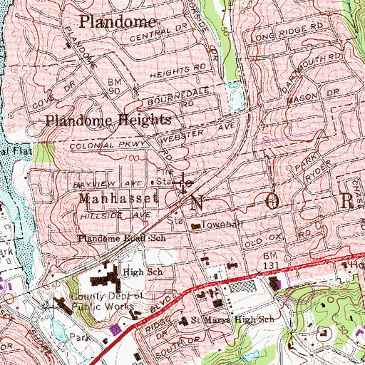 Topographic Map of Manhasset, NY