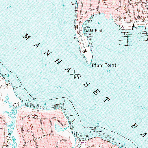 Topographic Map of Manhasset Bay, NY