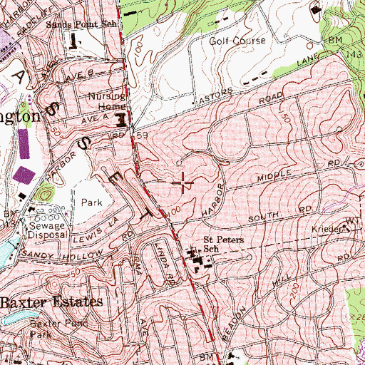 Topographic Map of Manhasset Neck, NY