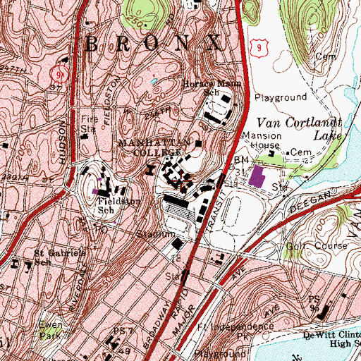 Topographic Map of Manhattan College, NY