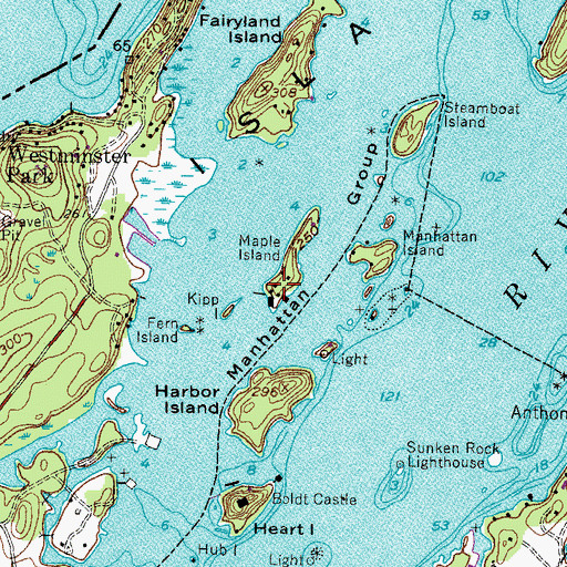 Topographic Map of Manhattan Group, NY