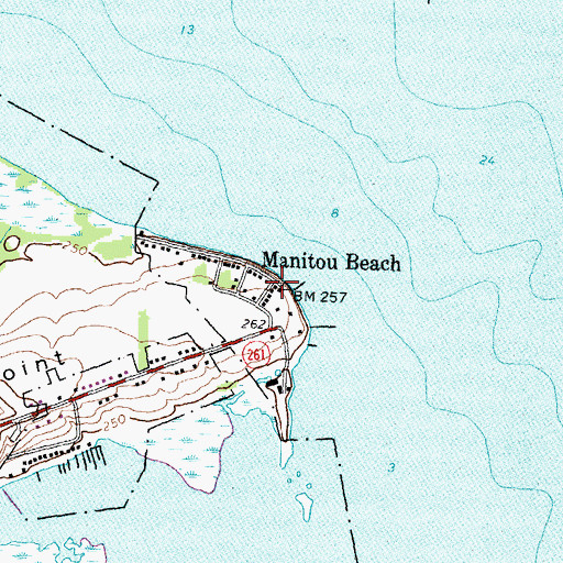 Topographic Map of Manitou Beach, NY