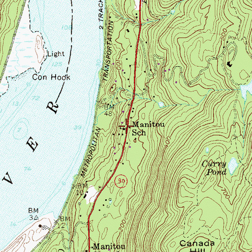 Topographic Map of Manitou School, NY