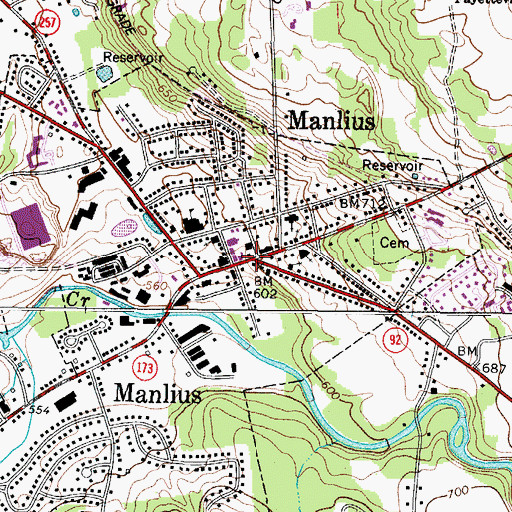 Topographic Map of Manlius, NY