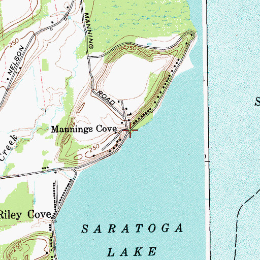 Topographic Map of Mannings Cove, NY