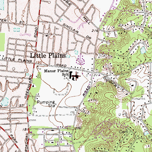 Topographic Map of Manor Plains School, NY