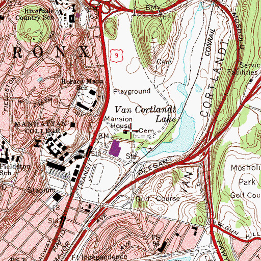 Topographic Map of Mansion House, NY