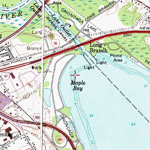 Topographic Map of Maple Bay, NY
