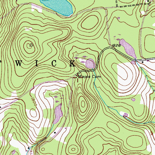 Topographic Map of Maple Cemetery, NY