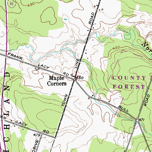Topographic Map of Maple Corners, NY
