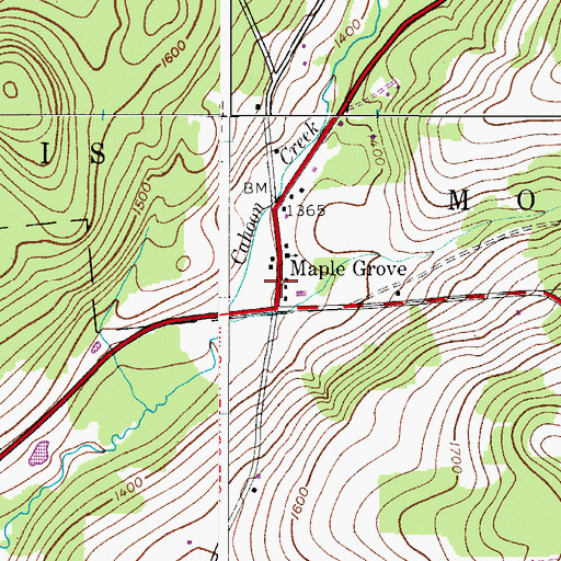 Topographic Map of Maple Grove, NY