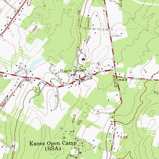 Topographic Map of Maple Grove Cemetery, NY