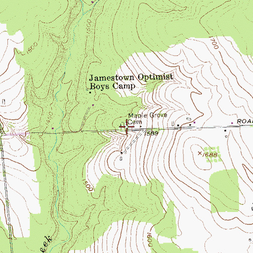 Topographic Map of Maple Grove Cemetery, NY