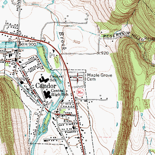 Topographic Map of Maple Grove Cemetery, NY