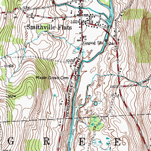 Topographic Map of Maple Grove Cemetery, NY