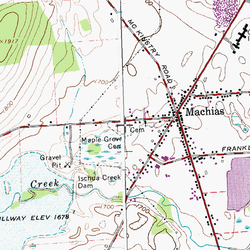 Topographic Map of Maple Grove Cemetery, NY